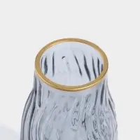 Ваза для цветов &laquo;Амброс&raquo; полосы, 20&times;8.5 см, стекло, серая