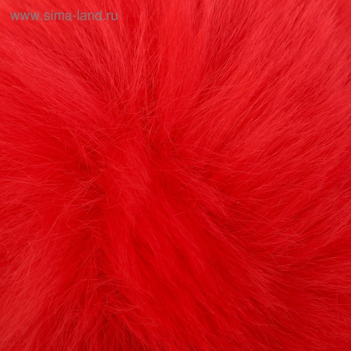 Помпон искусственный мех "Красный" d=10 см