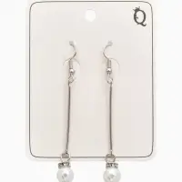 Серьги с жемчугом &laquo;Бусинки на палочке&raquo;, белые