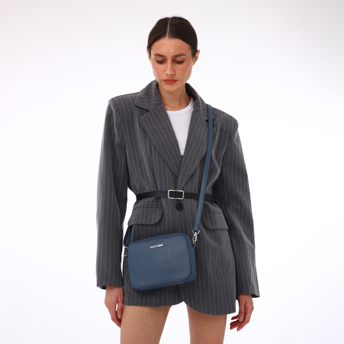 Сумка женская через плечо TEXTURA, маленький размер, цвет голубой
