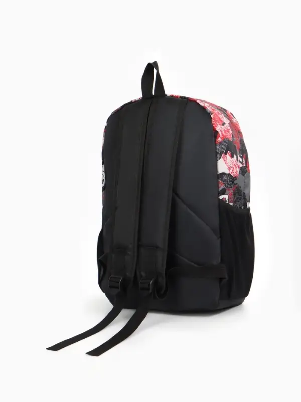 Рюкзак школьный на молнии, с карманами, с принтом, размер 30&times;13&times;42 см, красный/серый