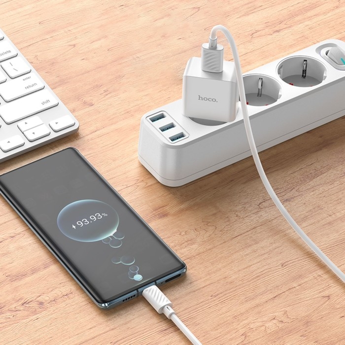 Сетевое зарядное устройство Hoco C106A, 1 USB, 2.1 А, белое Сетевое зарядное устройство Hoco C106A, 1 USB, 2.1 А, белое