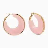Серьги-кольца акрил &laquo;Тренд&raquo;, розовые в золоте