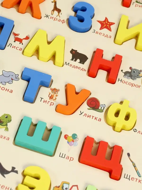 Русский деревянный АЛФАВИТ Развивающий сортер для детей