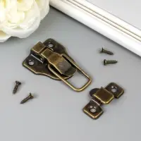 Замок металл для шкатулок. сундуков бронза + гвозд. набор 3 шт 5,8х4х1 см Замок металл для шкатулок. сундуков бронза + гвозд. набор 3 шт 5,8х4х1 см