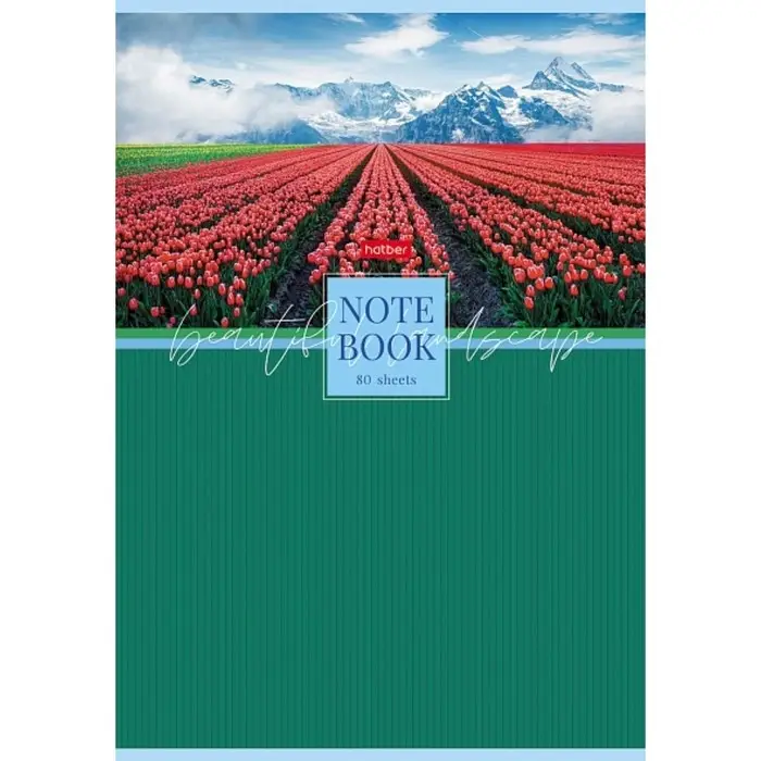 Тетрадь A4, 80 листов в клетку "Живописные пейзажи", обложка мелованный картон, глянцевая ламинация, блок 65 г/м2, 3В МИКС