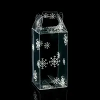 Коробка подарочная новогодняя складная ПВХ «Праздничное настроение» 4×4×8 см