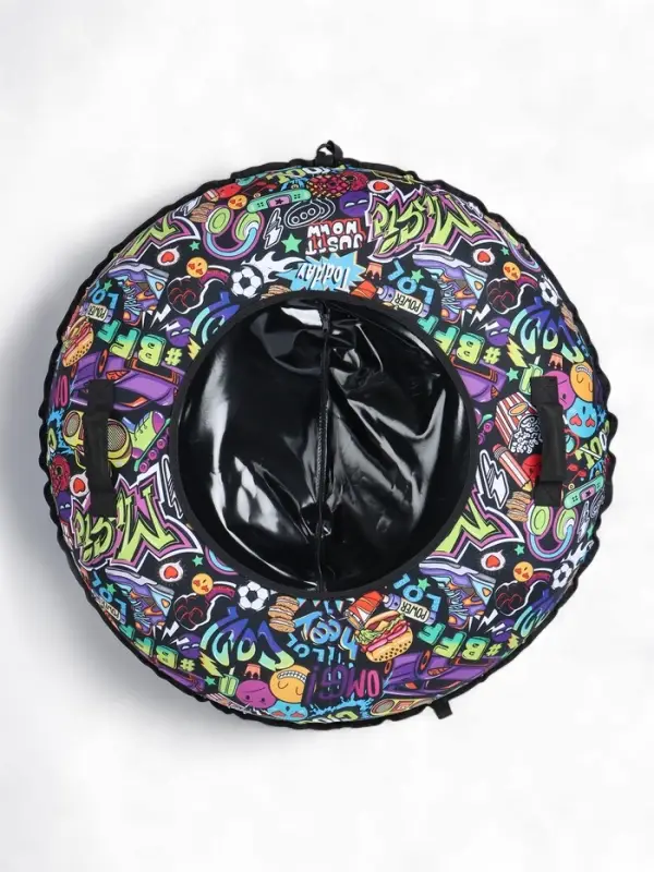 Тюбинг – ватрушка «Стикеры», диаметр чехла 110 см, разноцветная, чёрная, Winter Star Тюбинг – ватрушка «Стикеры», диаметр чехла 110 см, разноцветная, чёрная, Winter Star