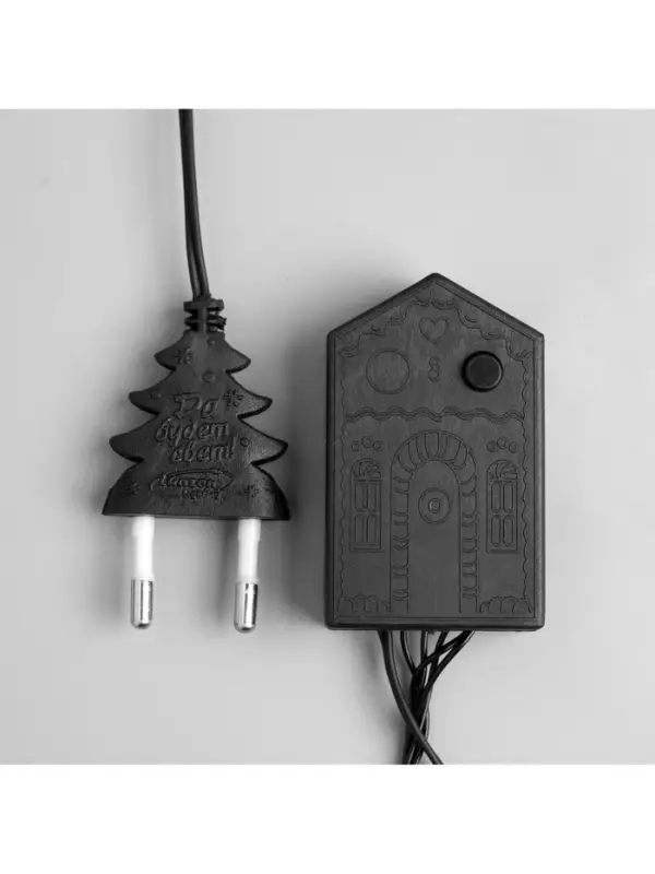 Гирлянда &laquo;Нить&raquo; 10 м, IP20, тёмная нить, 100 LED, 8 режимов, 220 В, свечение жёлтое
