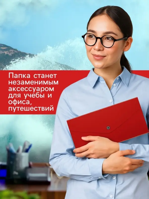 Папка 260&times;138 мм (Travel), 4 отделения, 400 мкм, ErichKrause Matt Classic, на кнопке, тиснение &laquo;песок&raquo;, микс