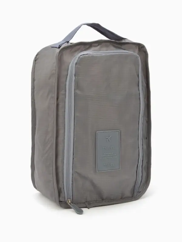 Косметичка дорожная на молнии, с ручкой, с карманом, серая