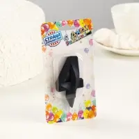 Свеча в торт «Грань», цифра 4, черный металлик, 6.5 см Свеча в торт «Грань», цифра 4, черный металлик, 6.5 см