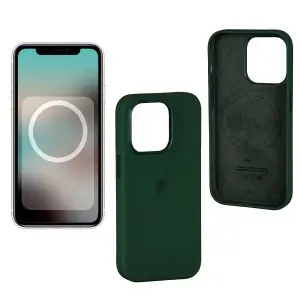 Чехол для iPhone 14 Pro Silicone Case 100% ORG Olive (MagSafe + анимация NFC Clear) c LOGO
