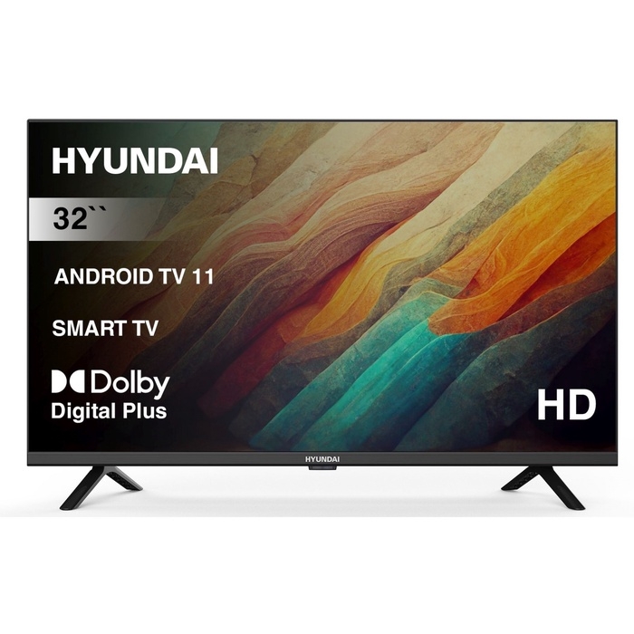 Телевизор Hyundai H-LED32BS5002, 32 Телевизор Hyundai H-LED32BS5002, 32", 1366x768, DVB-C/T2/S2, 2xHDMI, 1xUSB, SmartTV, черный