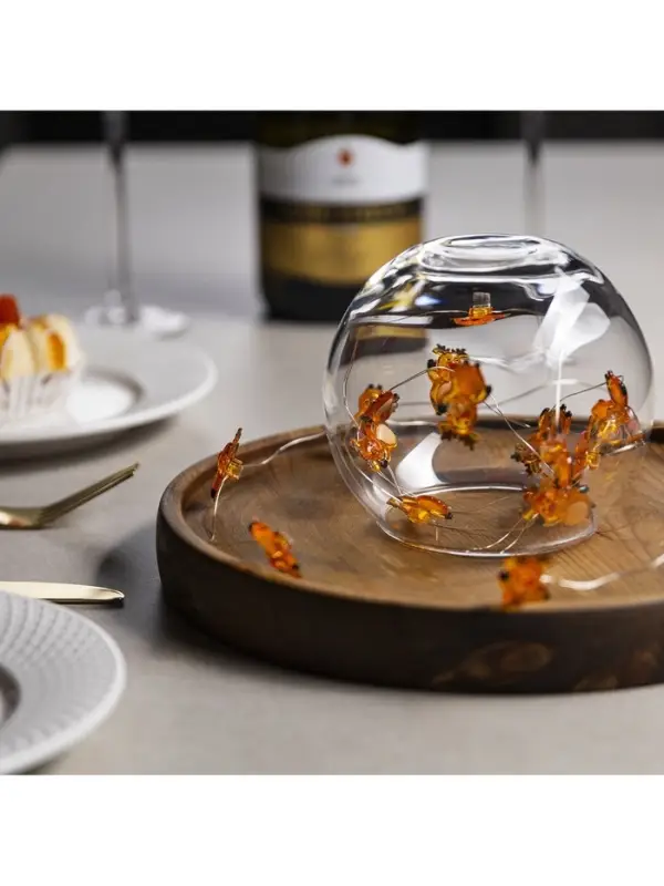 Гирлянда &laquo;Нить&raquo; 2 м, роса с насадками &laquo;Олень&raquo;, IP20, серебристая нить, 20 LED, 2 режима, от батареек АА&times;2, свечение тёплое белое