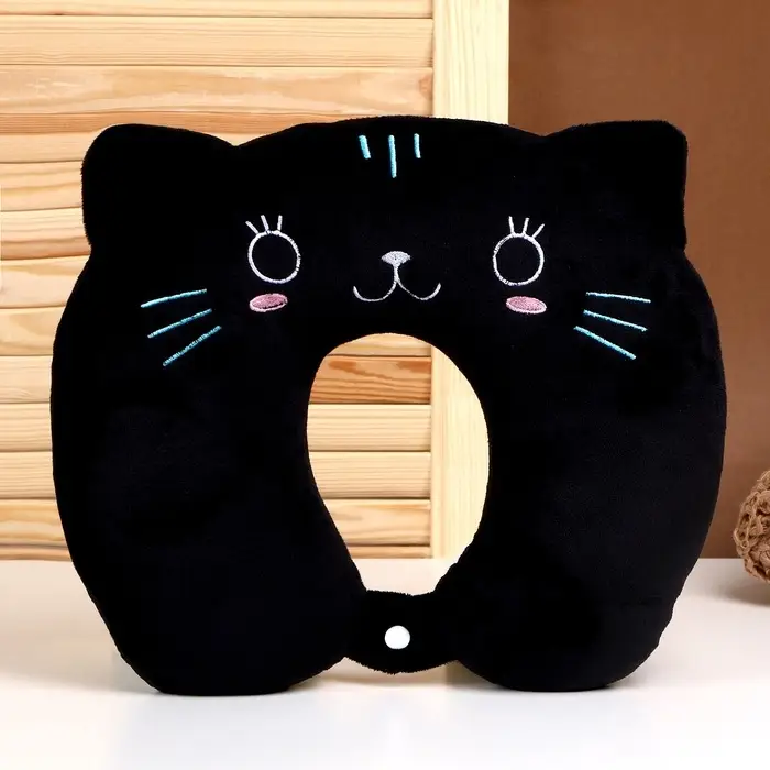 Подушка для путешествий на шею &laquo;Кошечка&raquo;, маска для сна