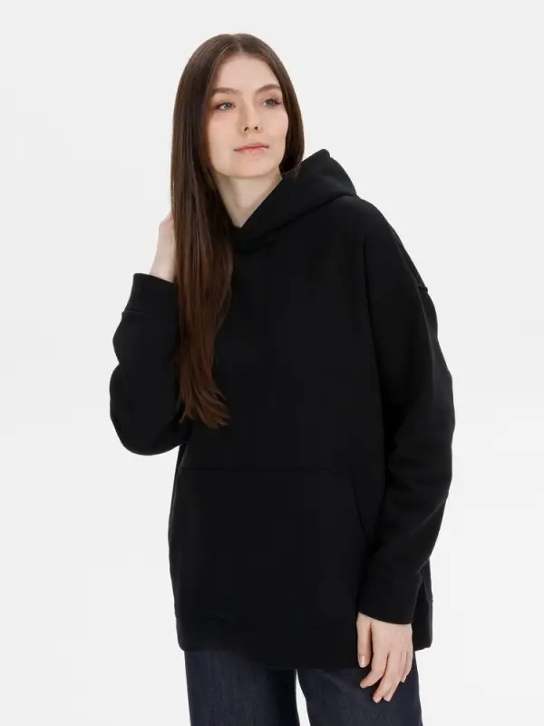 Худи оверсайз унисекс Snuggie, черное, размер XS/S