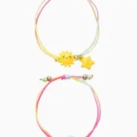 Браслеты детские парные "Выбражулька" неразлучники, солнце, облако, звезды, разноцветный