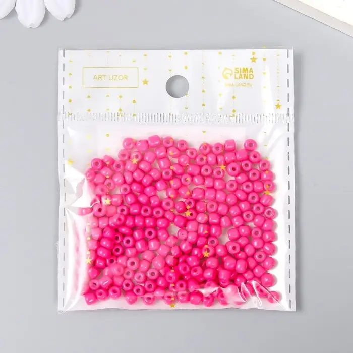 Бисер круглый 6/0  Бисер круглый 6/0 "Розовый " 20 гр МИКС