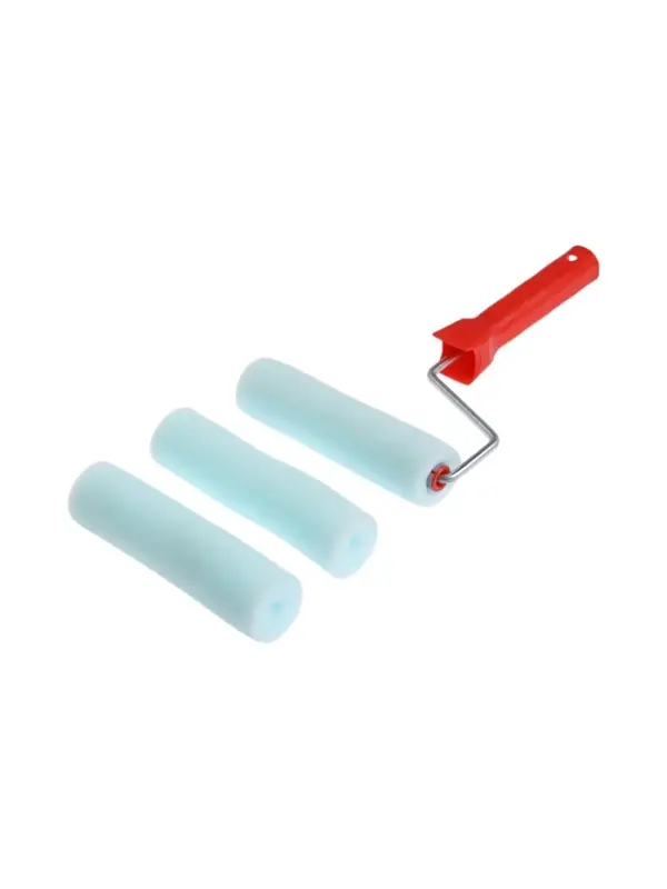 Валик ЛОМ, поролон, 150 мм, рукоятка d=6 мм, D=16 мм, 2 запасных шубки