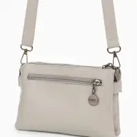 Сумка женская кросс-боди на молнии, 20.5&times;2&times;13 см, серая