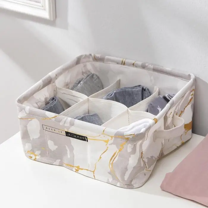 Органайзер для хранения Доляна «Мрамор», 6 отделений, 28,5×28,5×12 см, цвет серый Органайзер для хранения Доляна «Мрамор», 6 отделений, 28,5×28,5×12 см, цвет серый