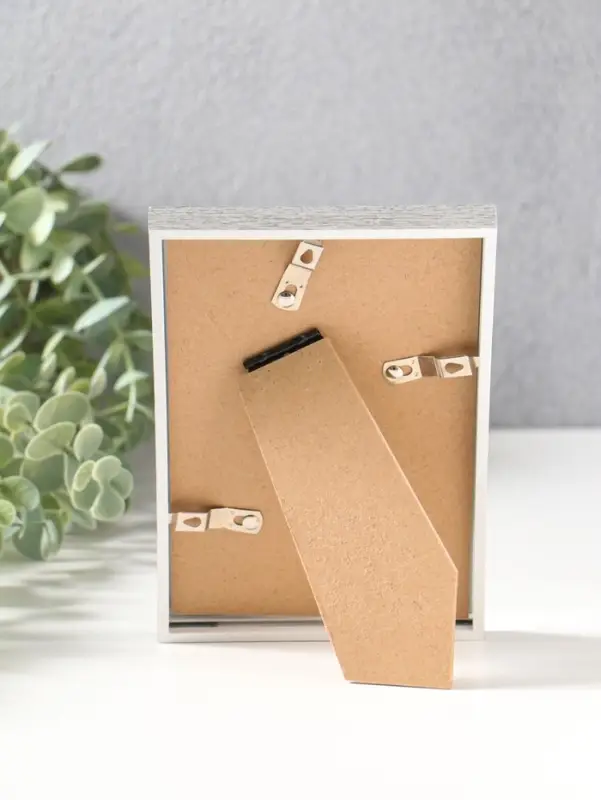 Фоторамка пластик 10х15 см "Современная классика" серый и белый 16х10,8х1,5 см