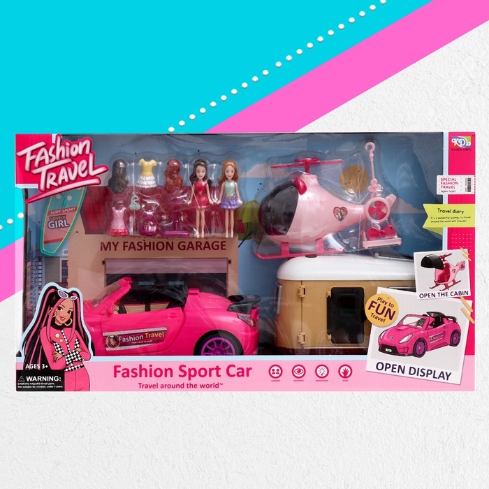 Игровой набор «Путешественницы» машина с прицепом, вертолёт, куклы, аксессуары Игровой набор «Путешественницы» машина с прицепом, вертолёт, куклы, аксессуары