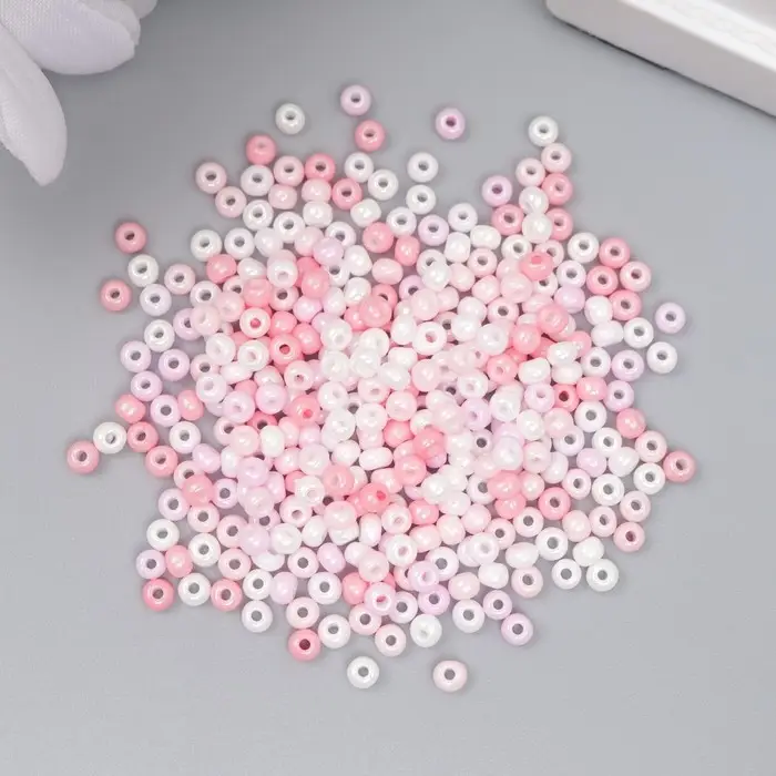 Бисер стекло 8/0  Бисер стекло 8/0 "Перламутр. Меланж розовый" 10 гр