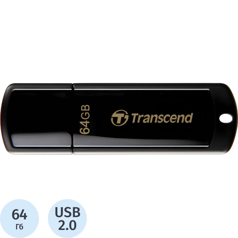 Флеш-память Transcend JetFlash 350, 64Gb, USB 2.0, чер, TS64GJF350