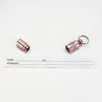 Адресник-капсула под записку, 0.9&times;2.75 см, фасовка 6 шт., металл, цвет МИКС