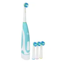 LEBEN Зубная щётка электрическая, круглая, 4 насадки в комплекте, 2xАА, 6000 об/мин