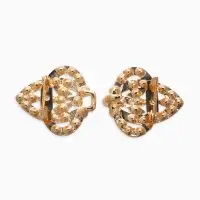 Зажим для кардигана "Ажур", шип, цвет белый в золоте Зажим для кардигана "Ажур", шип, цвет белый в золоте