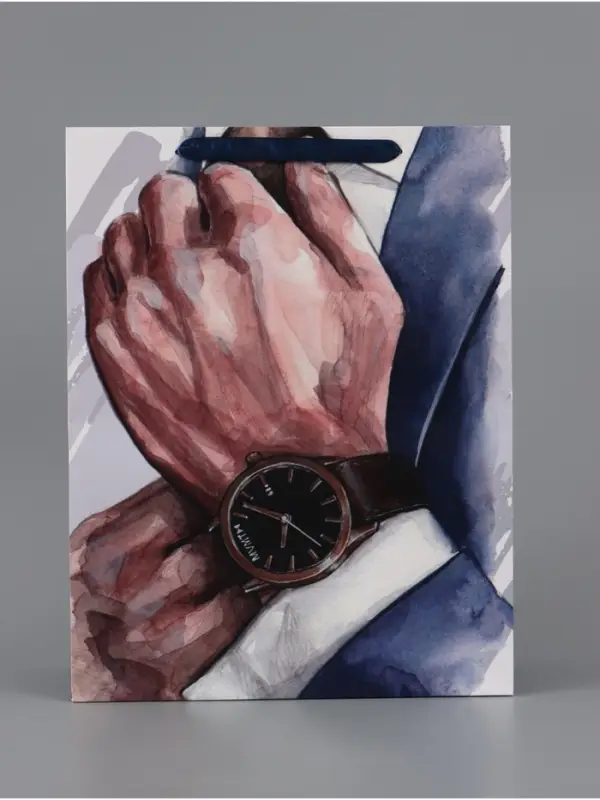 Пакет подарочный вертикальный &laquo;Бизнесмен&raquo;, 18&times;23&times;10 см