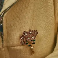 Брошь &laquo;Букет цветов&raquo;, цветная в золоте