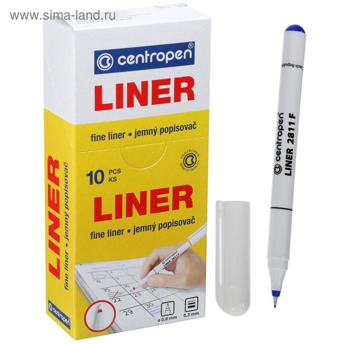 Ручка капиллярная, 0.8 мм, Centropen 2811/06, линия 0,3 мм, цвет синий, длина письма 1500 м Ручка капиллярная, 0.8 мм, Centropen 2811/06, линия 0,3 мм, цвет синий, длина письма 1500 м