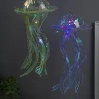 Набор светящихся медуз 2 шт ночник LED RGB 3хAG13 20х20х50 см
