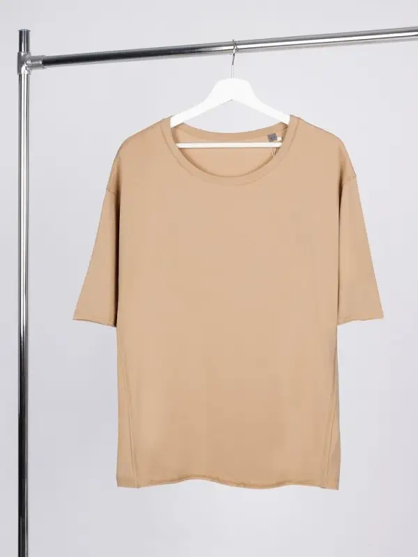 Футболка оверсайз унисекс Vozduh, бежевая, размер XS/S Футболка оверсайз унисекс Vozduh, бежевая, размер XS/S