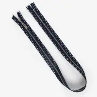 Молния металлическая, №3, неразъёмная, замок автомат, 60 см, тёмно-синяя