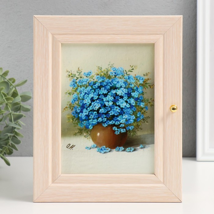 Ключница Ключница "Голубой букет" 19х24 см молочный дуб МИКС