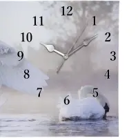 Часы-картина настенные, на холсте, интерьерные, бесшумные &laquo;Белый лебедь&raquo;, 40&times;76 см