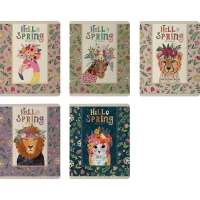 Тетрадь общая А5 ,48л, клетка,скрепка, HELLO SPRING, 5 шт в уп,7-48-448/5