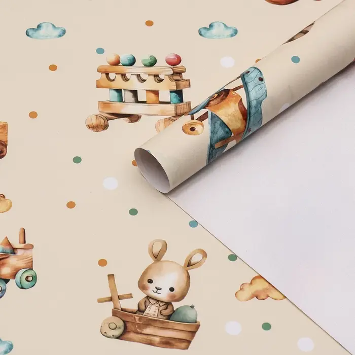 Бумага упаковочная глянцевая &laquo;Детские игрушки&raquo;, 100&times;70 см