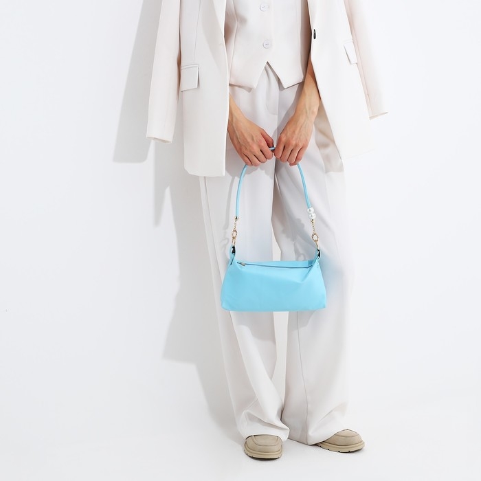 Сумка-багет на молнии, цвет голубой Сумка-багет на молнии, цвет голубой