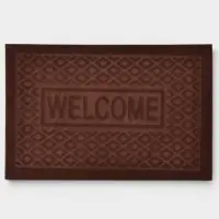 Коврик придверный Доляна Welcome, ромбы, влаговпитывающий, без окантовки, 38&times;58 см, цвет МИКС
