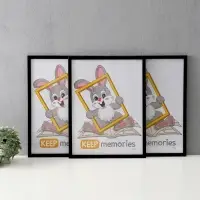 Фоторамка "Формат" 30х40 см, набор 3 шт, (пластиковый экран), чёрный