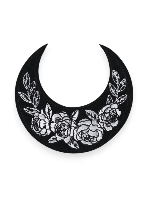 Термоаппликация «Луна в цветах», 7.8×8 см, чёрно-белая Термоаппликация «Луна в цветах», 7.8×8 см, чёрно-белая