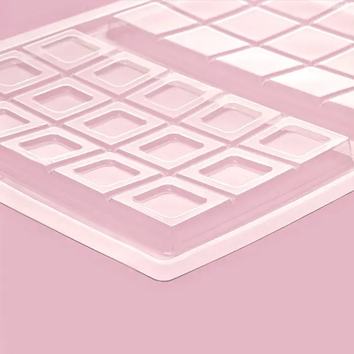 Форма для шоколада «Дольки», пластик, 26.5×21×1 см, 2 ячейки 17.5×10.5, прозрачная