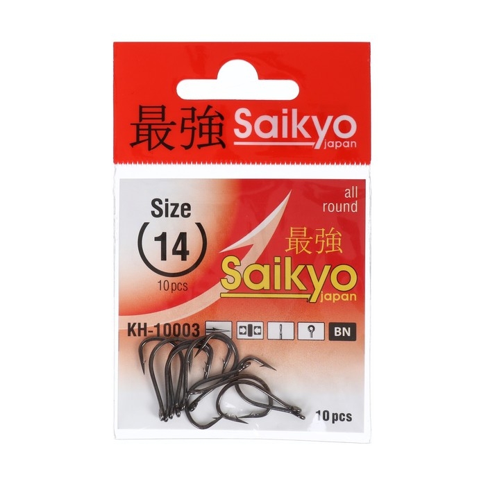 Крючки Saikyo KH-10003 Tanago BN № 14, 10 шт Крючки Saikyo KH-10003 Tanago BN № 14, 10 шт