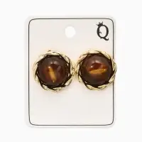 Серьги акрил "Хиты сезона", круг, цвет коричневый в золоте